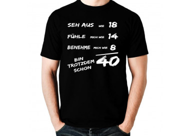 Seh aus wie 18 fühle mich wie 14 - bin trotzdem schon 40 Geburtstag T-Shirt Hoodie Geburtstag 18,90 €