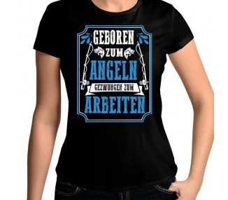 Geboren zum Angeln gezwungen zum Arbeiten T-Shirt Hoodie Sport & Freizeit 18,90 €