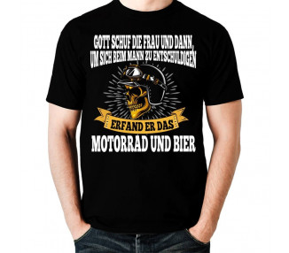 GOTT ERFAND DAS MOTORRAD UND BIER T-Shirt Hoodie Sport & Freizeit 18,90 €