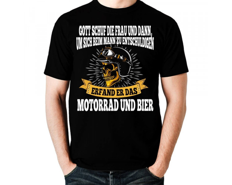 GOTT ERFAND DAS MOTORRAD UND BIER T-Shirt Hoodie Sport & Freizeit 18,90 €