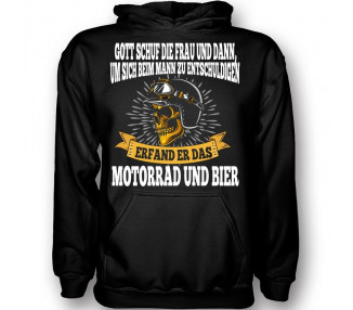 GOTT ERFAND DAS MOTORRAD UND BIER T-Shirt Hoodie Sport & Freizeit 18,90 €