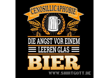 Cenosillicaphobie Angst leeren Glas Bier T-Shirt Hoodie Party, Fun & Urlaub 18,90 €