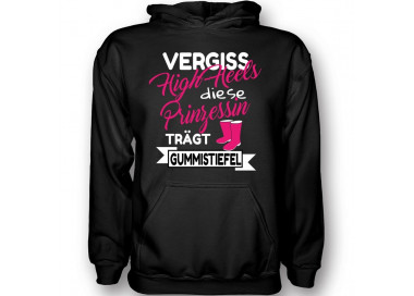 Vergiss High Hells Prinzessin trägt Gummistiefel T-Shirt Hoodie Sport & Freizeit 18,90 €