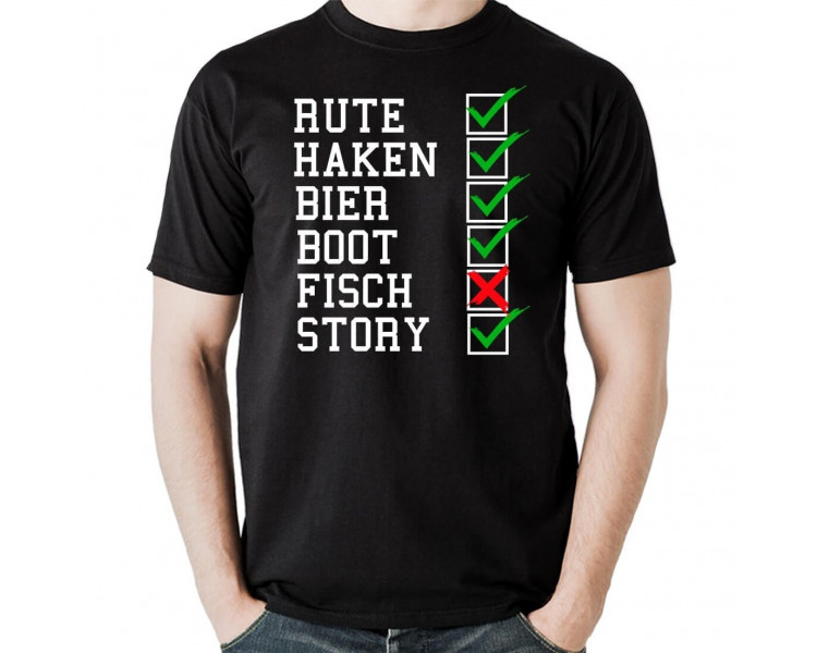 Rute, Haken, Bier, Boot, Fisch, Story T-Shirt Hoodie Sport & Freizeit 18,90 €