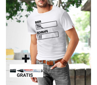 SHIRT ZUM SELBST BEMALEN - BIER SCHNAPS
