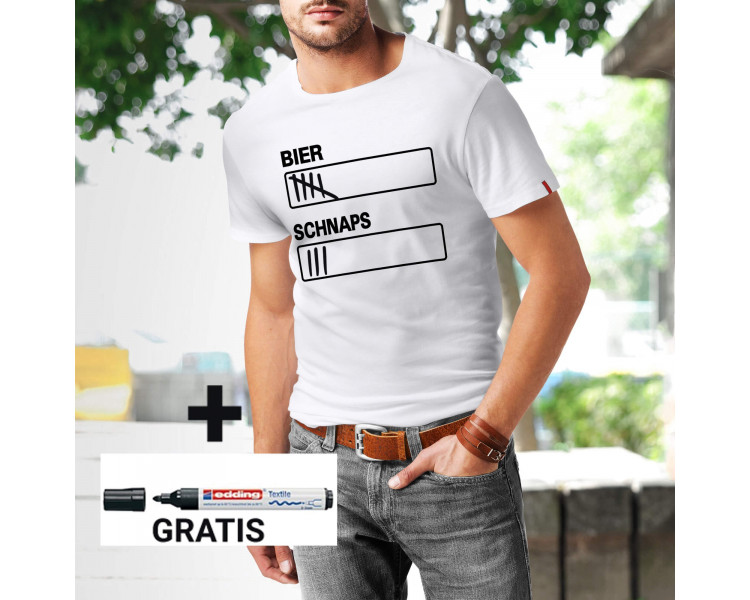 SHIRT ZUM SELBST BEMALEN - BIER SCHNAPS