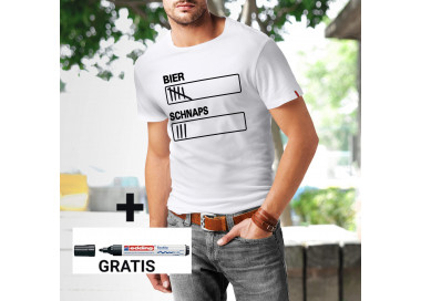 SHIRT ZUM SELBST BEMALEN - BIER SCHNAPS