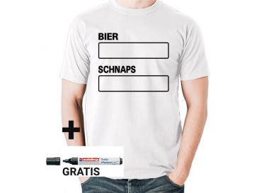 SHIRT ZUM SELBST BEMALEN - BIER SCHNAPS 2