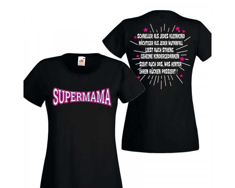Supermama T-Shirt beidseitig bedruckt