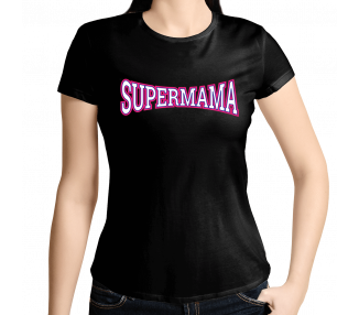 Supermama T-Shirt Brustmotiv