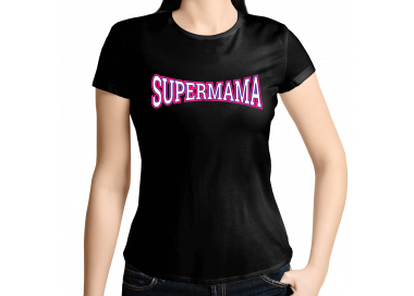 Supermama T-Shirt Brustmotiv