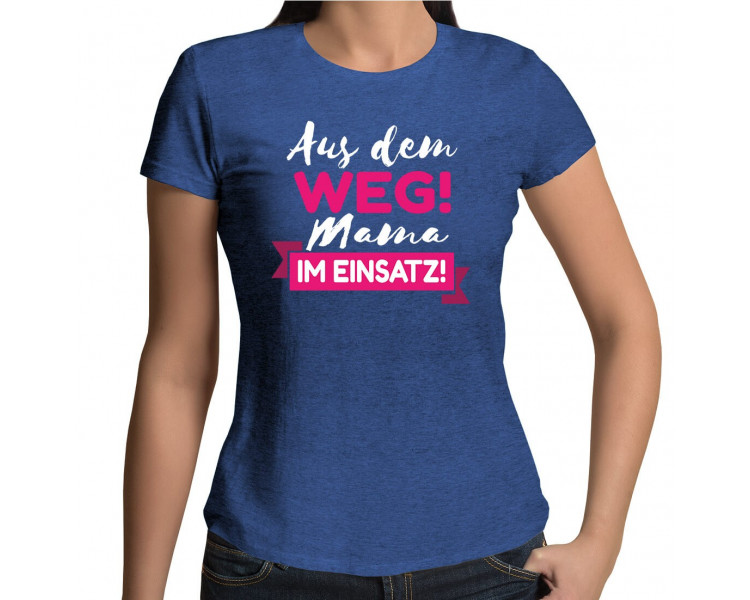 Aus dem Weg mama im Einsatz Blau meliert Shirt