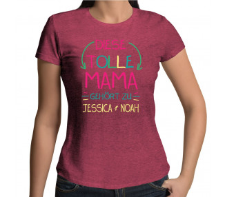 Diese Tolle mama gehört zu.... Damenshirt rot meliert