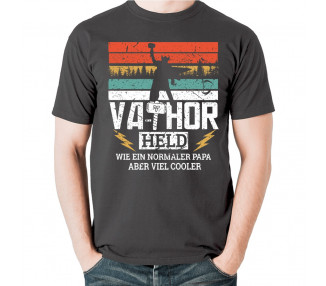 Va-thor Held papa T-Shirt Grau