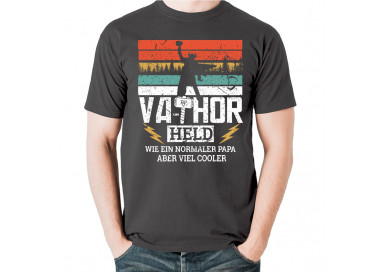 Va-thor Held papa T-Shirt Grau