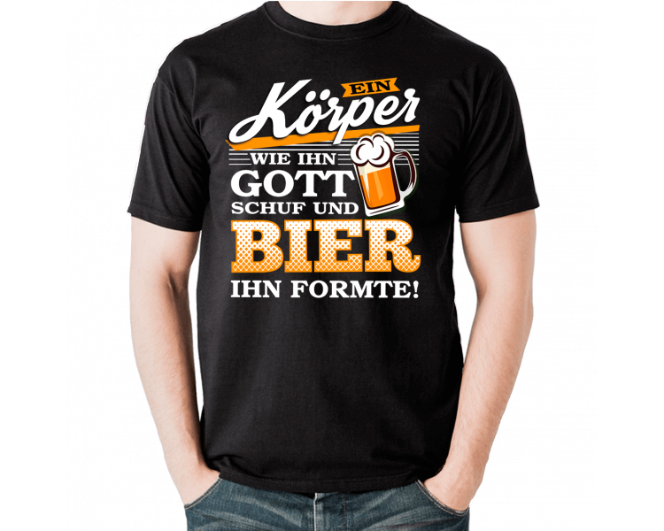 Ein Körper wie Gott Ihn schuf und Bier Ihn formte T-Shirt Hoodie Party, Fun & Urlaub 18,90 €