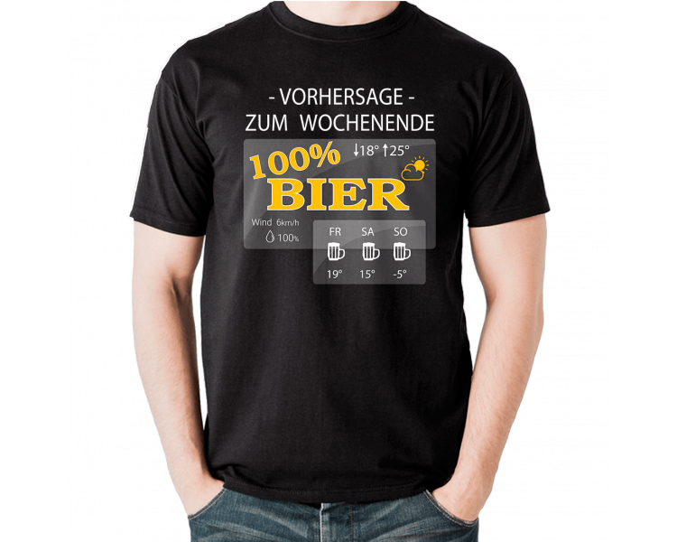 Vorhersage zum Wochenende 100% Bier T-Shirt Hoodie Party, Fun & Urlaub 18,90 €