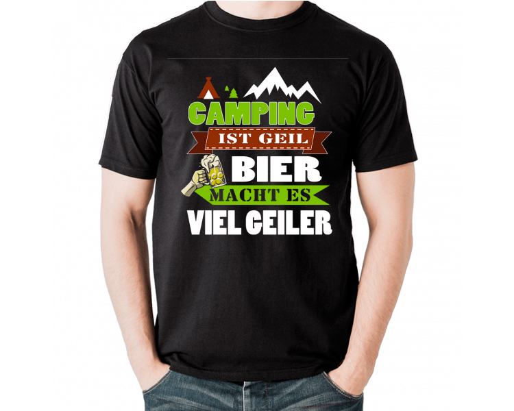Camping ist Geil - Bier macht es viel geiler T-Shirt Hoodie Sport & Freizeit 17,90 €