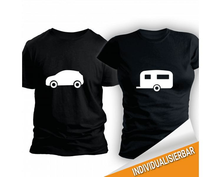 Paarshirt schwarz 2er-Set - Auto und Hänger T-Shirt Paar-Shirts 30,00 €
