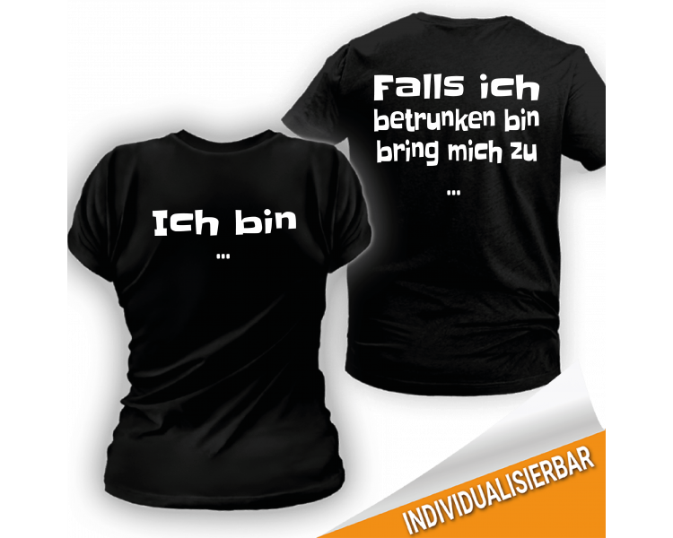 Paarshirt schwarz 2er-Set - Falls ich betrunken bin bring mich zu T-Shirts Paar-Shirts 30,00 €