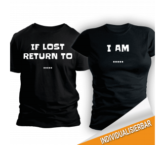Paarshirt schwarz 2er-Set -0 If lost return to - T-Shirt Paar-Shirts 30,00 €