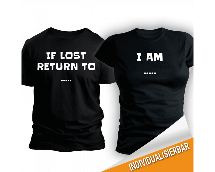 Paarshirt schwarz 2er-Set -0 If lost return to - T-Shirt Paar-Shirts 30,00 €