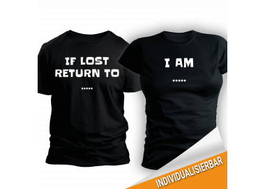 Paarshirt schwarz 2er-Set -0 If lost return to - T-Shirt Paar-Shirts 30,00 €