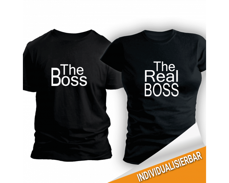 Paarshirt schwarz 2er-Set The boss The real boss T-shirt Paar-Shirts 30,00 €