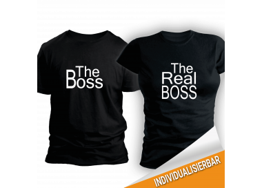 Paarshirt schwarz 2er-Set The boss The real boss T-shirt Paar-Shirts 30,00 €