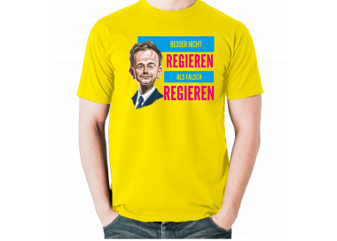 BESSER NICHT REGIEREN ALS FALSCH REGIEREN T-Shirt FDP Chef Lindner Cartoon Karikatur Politik 18,90 €