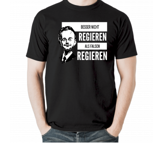 BESSER NICHT REGIEREN ALS FALSCH REGIEREN T-Shirt schwarz FDP Chef Lindner Cartoon Karikatur Politik 18,90 €