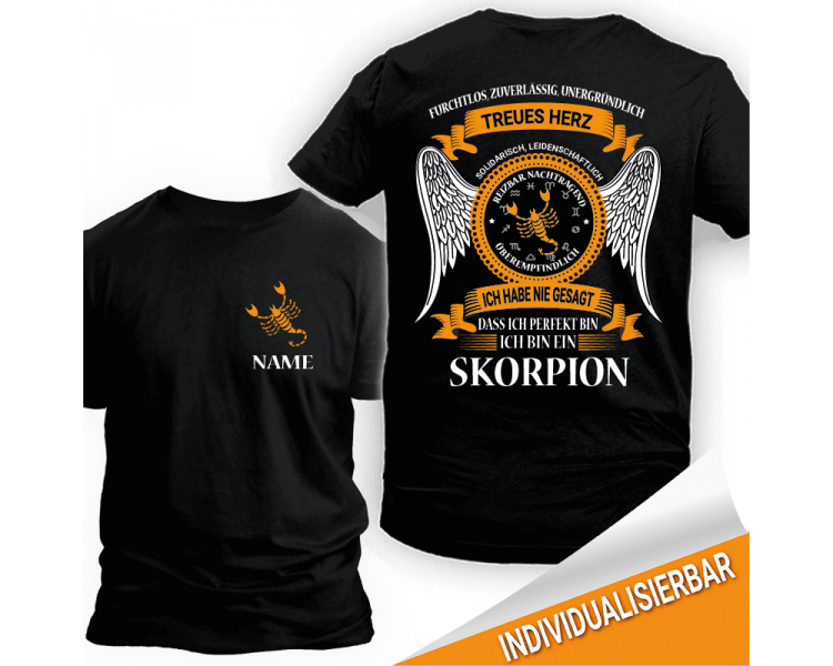 Sternzeichen Skorpion personalisierbar T-Shirt Hoodie Geburtstag 18,90 €