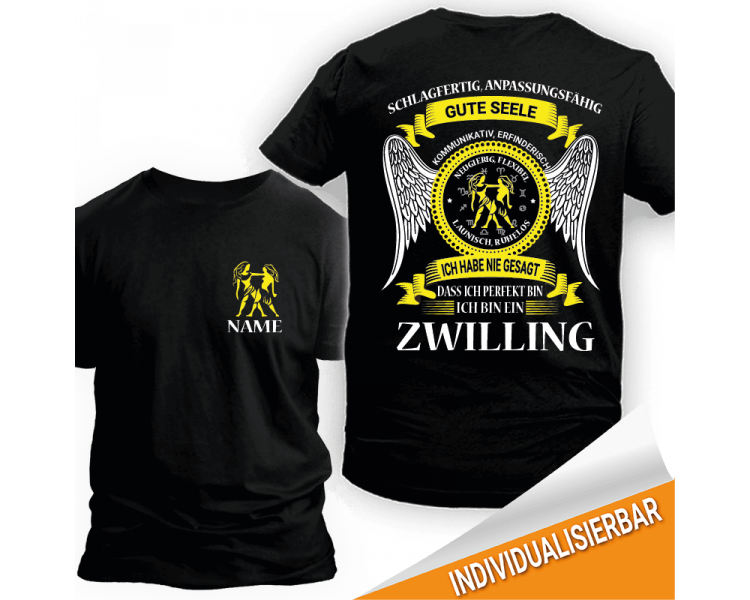 Sternzeichen Zwilling personalisierbar T-Shirt Hoodie Geburtstag 18,00 €