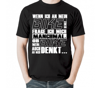 Denkt mein Bike an mich? T-Shirt Hoodie Cars & Bikes 18,90 €