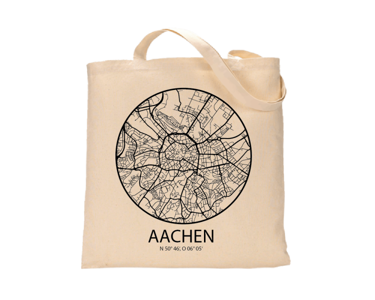 Jutebeutel nature \\"Aachen Sky Eye Kontur\\" Zubehör & Geschenke 9,99 €