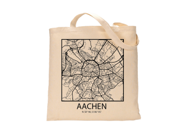 Jutebeutel nature \\"Aachen Sky Block Kontur \\" Zubehör & Geschenke 9,99 €