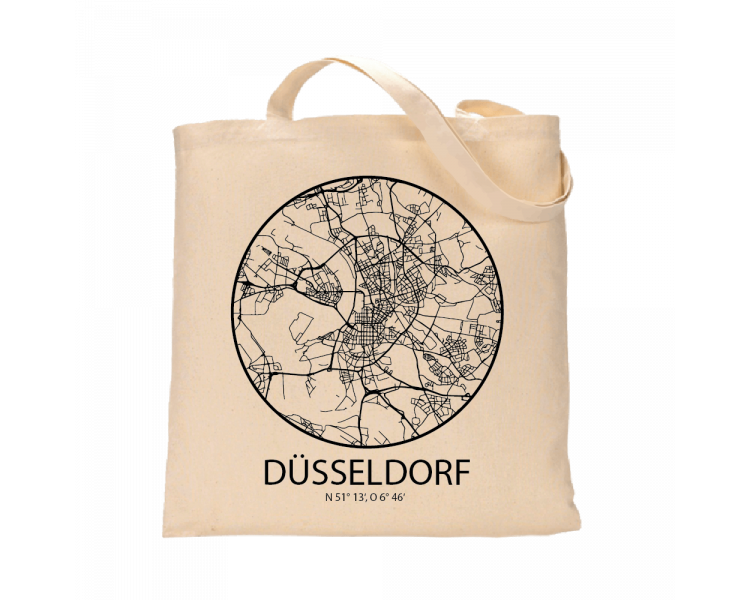 Jutebeutel nature \\"Düsseldorf Sky Eye Kontur\\" Zubehör & Geschenke 9,99 €