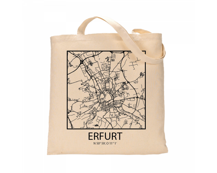 Jutebeutel nature \\"Erfurt Sky Block Kontur\\" Zubehör & Geschenke 9,99 €