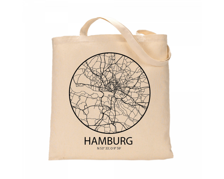 Jutebeutel nature \\"Hamburg Sky Eye Kontur\\" Zubehör & Geschenke 9,99 €