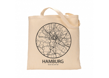 Jutebeutel nature \\"Hamburg Sky Eye Kontur\\" Zubehör & Geschenke 9,99 €