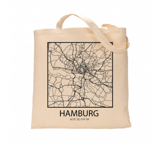 Jutebeutel nature \\"Hamburg Sky Block Kontur\\" Zubehör & Geschenke 9,99 €