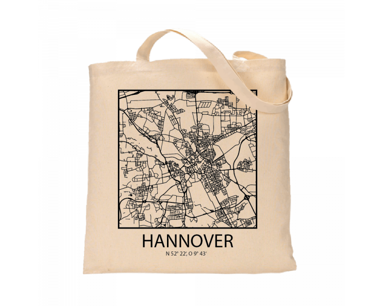 Jutebeutel nature \\"Hannover Sky Block Kontur\\" Zubehör & Geschenke 9,99 €