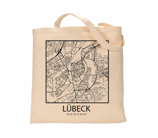 Jutebeutel nature \\"Lübeck Sky Block Kontur\\" Zubehör & Geschenke 9,99 €