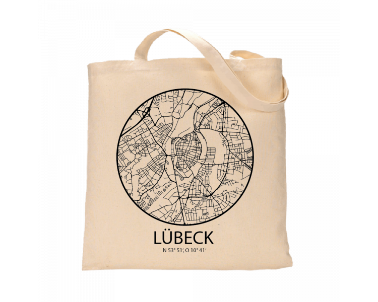 Jutebeutel nature \\"Lübeck Sky Eye Kontur\\" Zubehör & Geschenke 9,99 €