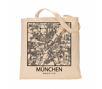 Jutebeutel nature \\"München Sky Block Kontur\\" Zubehör & Geschenke 9,99 €