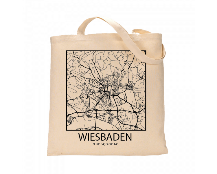 Jutebeutel nature \\"Wiesbaden Sky Block Kontur\\" Zubehör & Geschenke 9,99 €