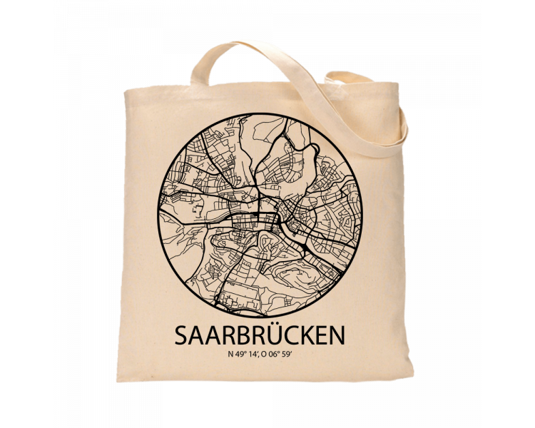Jutebeutel nature \\"Saarbrücken Sky Eye Kontur\\" Zubehör & Geschenke 9,99 €