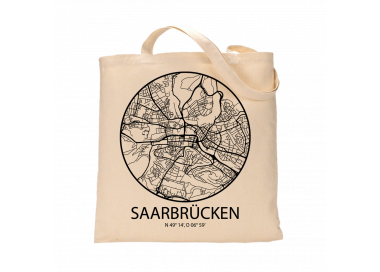 Jutebeutel nature \\"Saarbrücken Sky Eye Kontur\\" Zubehör & Geschenke 9,99 €