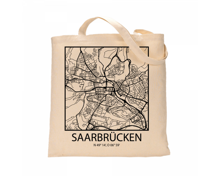 Jutebeutel nature \\"Saarbrücken Sky Block Kontur\\" Zubehör & Geschenke 9,99 €