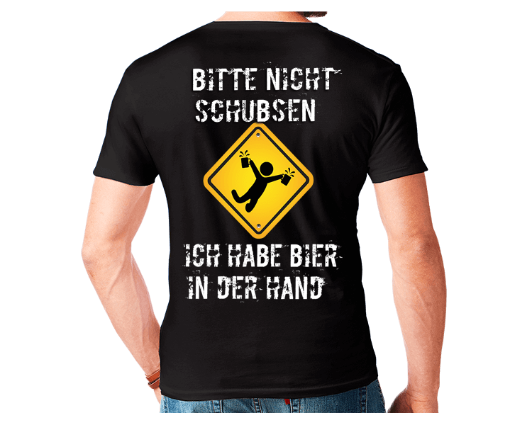 Bitte nicht schubsen - Ich habe Bier in der Hand T-Shirt Hoodie Party, Fun & Urlaub 18,90 €
